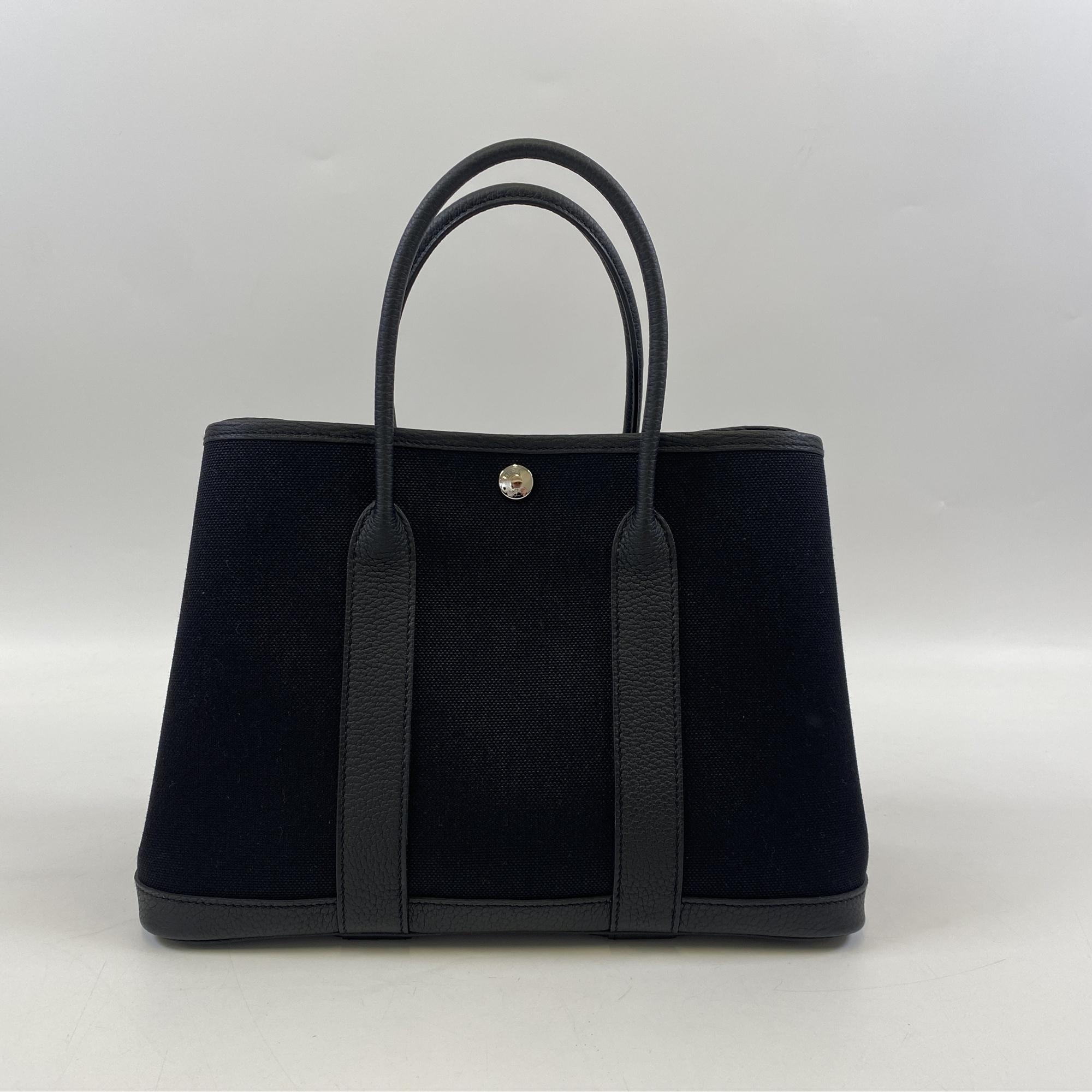 エルメス ガーデンパーティーTPM 黒 ネゴンダ×トワル SV金具 K刻印