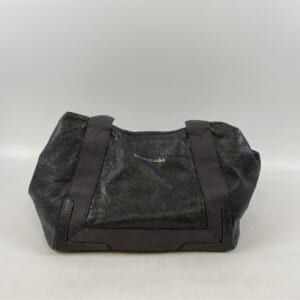 バレンシアガ ネイビーカバス グレー キャンバス/レザー 339933
