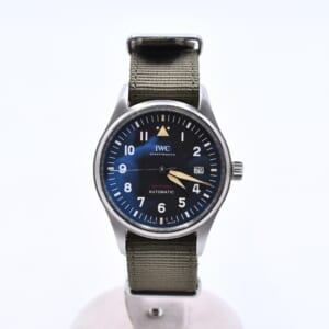 IWC スピットファイア 黒文字盤 SS×革×キャンバス/AT IW326801