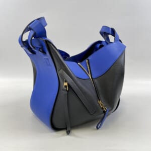 ロエベ ハンモック スモール 黒×ブルー レザー SV金具 387.30EN60