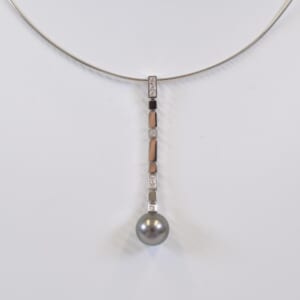ミキモト パール ダイヤ ネックレス K18WG 10mm D0.12ct