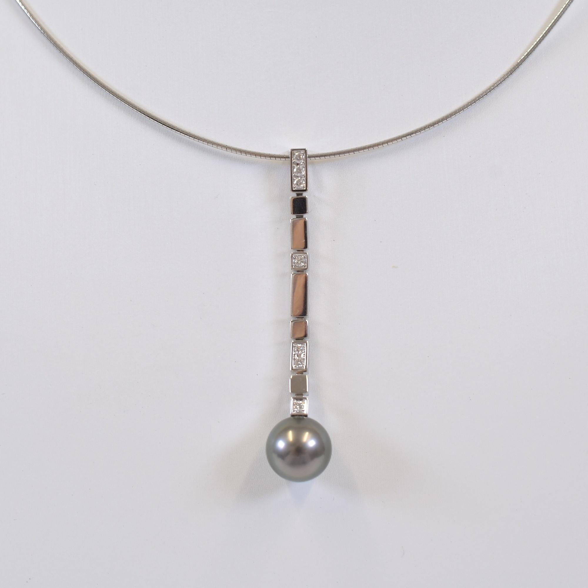 ミキモト パール ダイヤ ネックレス K18WG 10mm D0.12ct Bランク