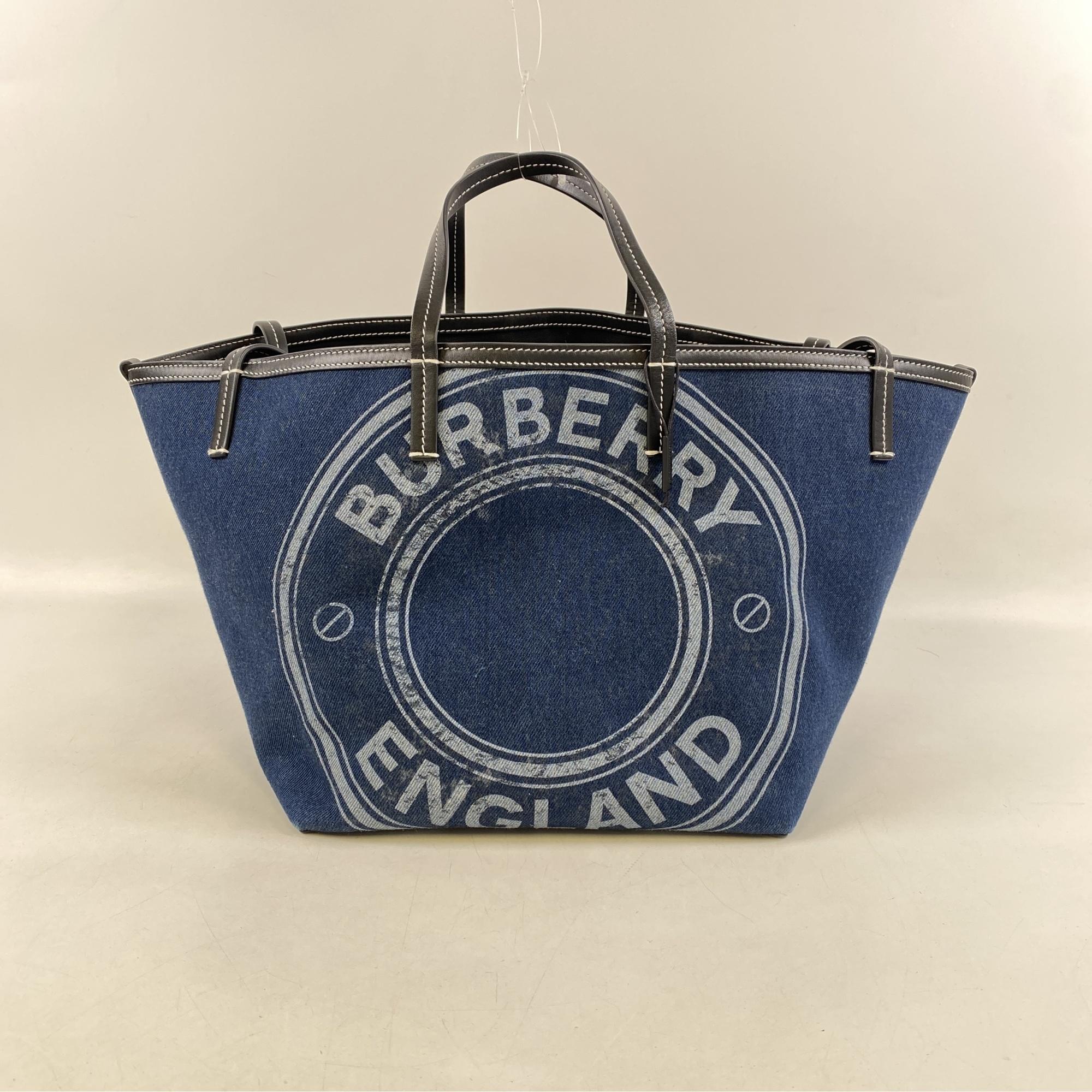 BURBERRY BLACK LABELリバーシブル トートバッグ 黒 青 バーバリーブルーレーベル トートバッグ リバーシブル 水色 ブラック