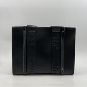 クロエ ウッディ ミディアム レザー 黒