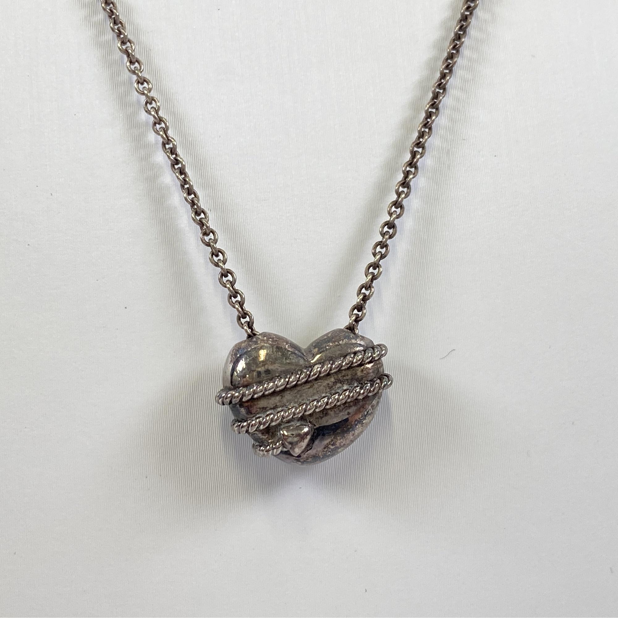 美品】Tiffany ハート&アロー ネックレス シルバー TIFFANY&Co 