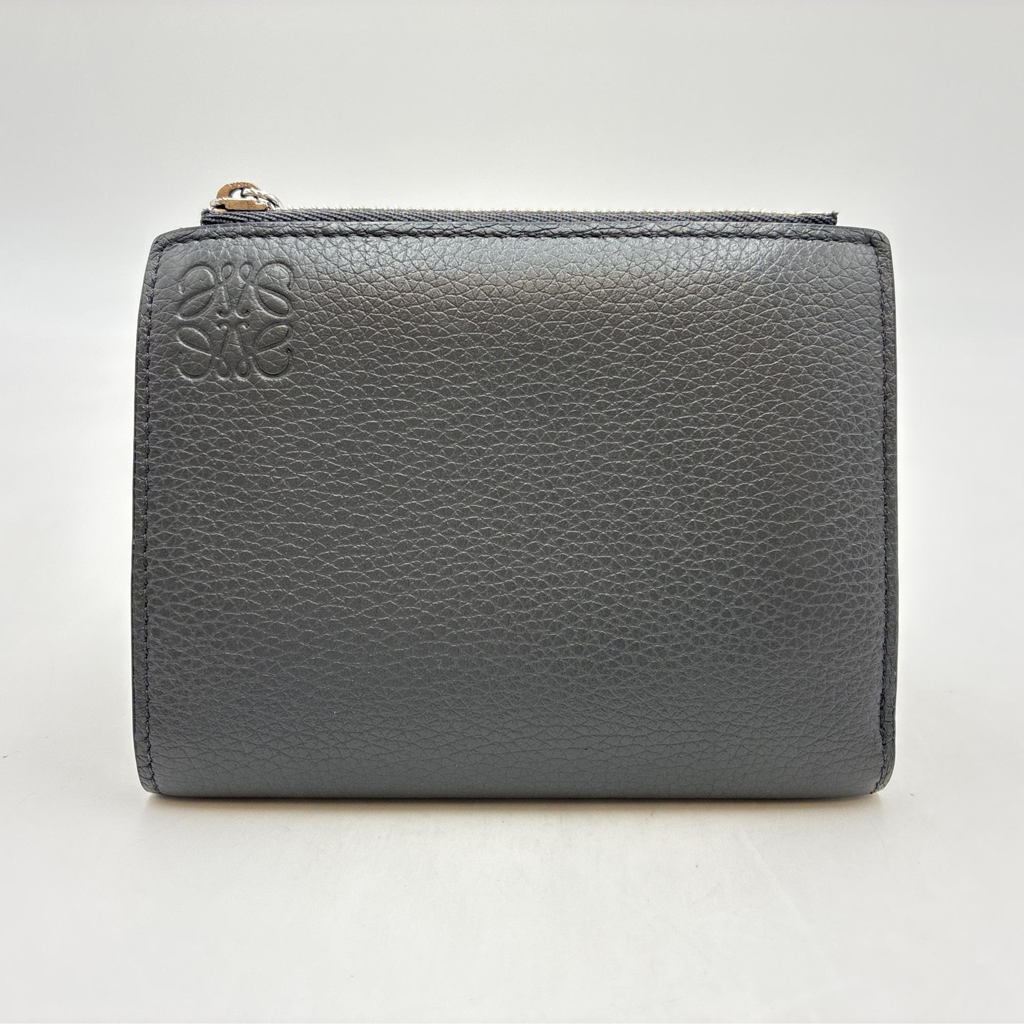 ロエベ アナグラム コインケース パスケース グレー レザー Bランク