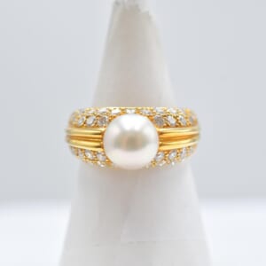 ミキモト メレダイヤ パールリング K18 直径7.2mm