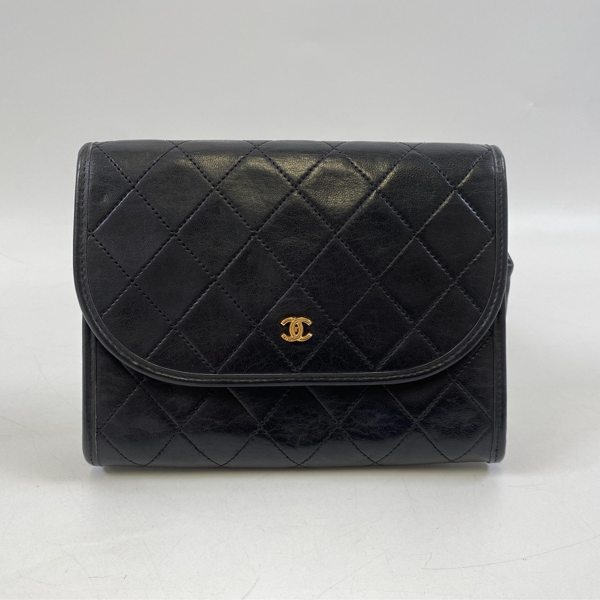 今だけ限定✨ Z558 CHANEL マトラッセラムスキン 二つ折り 正規品保証 シャネル マトラッセ チェーンショルダーバッグ 黒 ラムスキン 買取