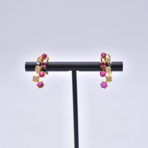 ルビーダイヤ ピアス K18 RR1.27ct D0.71ct
