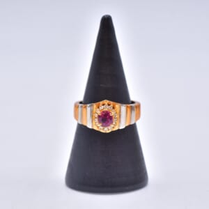 サファイヤダイヤリング 18K S2.10ct D0.12ct