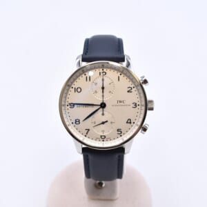 IWC ポルトギーゼ クロノグラフ 白文字盤 SS×革/AT