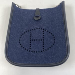 エルメス エヴリン TPM Y刻印 フェルト ブルー×黒 SV金具