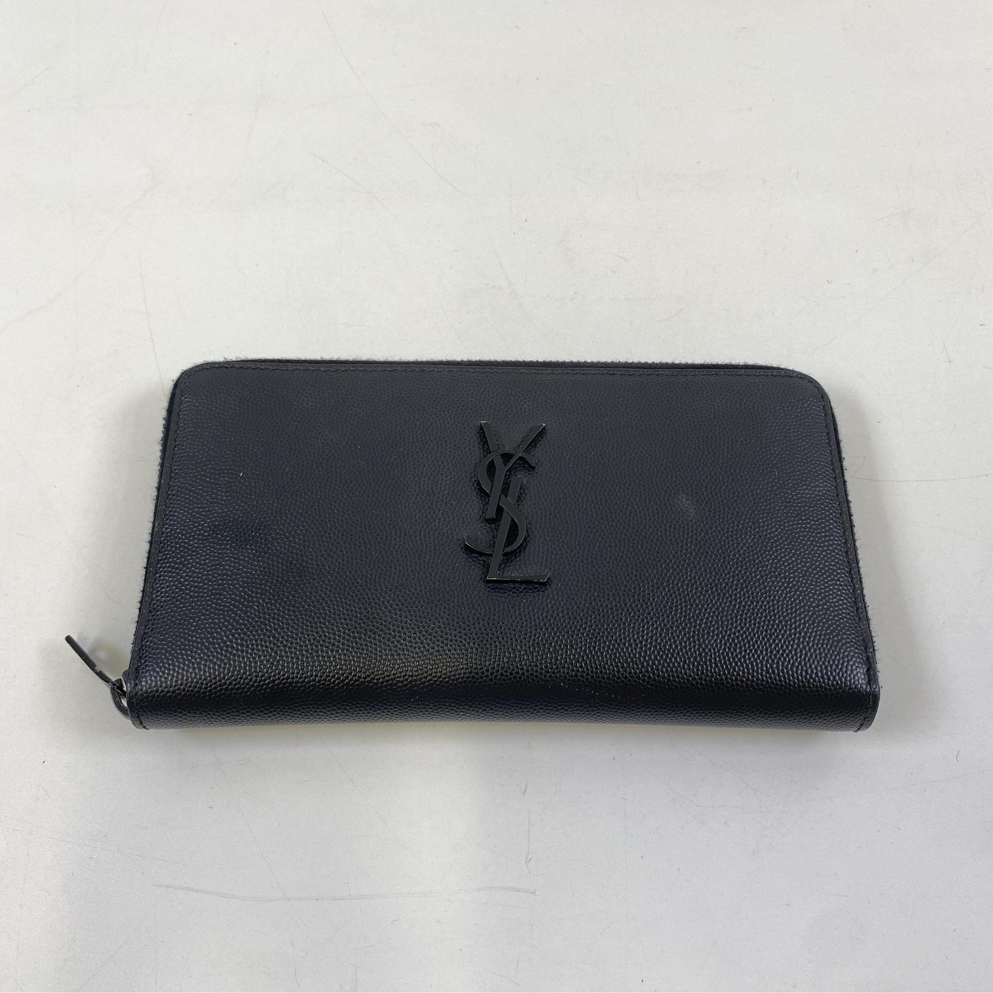 サンローラン オーガナイザー ラウンドファスナー長財布 黒 レザー