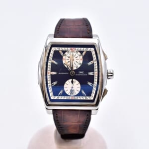 IWC ダヴィンチ クロノグラフ 青文字盤 SS×革/AT IW376404