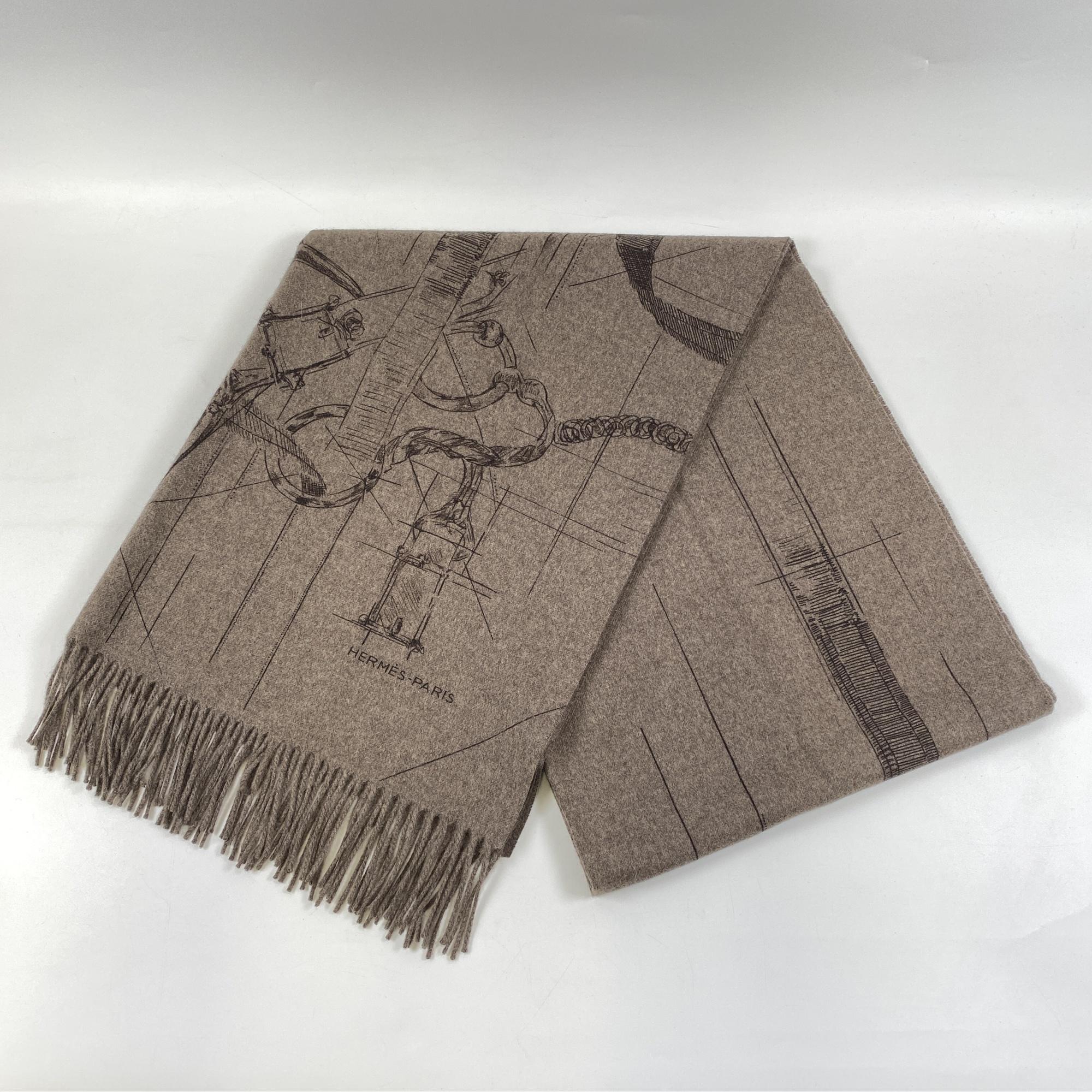 新品未使用品　HERMES カシミヤマフラー　カヴァルカドゥール・エスキス エルメス カヴァルカドゥール エスキス カシミヤ マフラー ブラウン