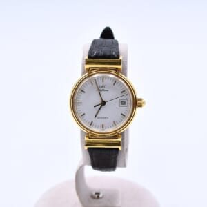 IWC ラウンド 白文字盤 18K×革/手巻き THE8541