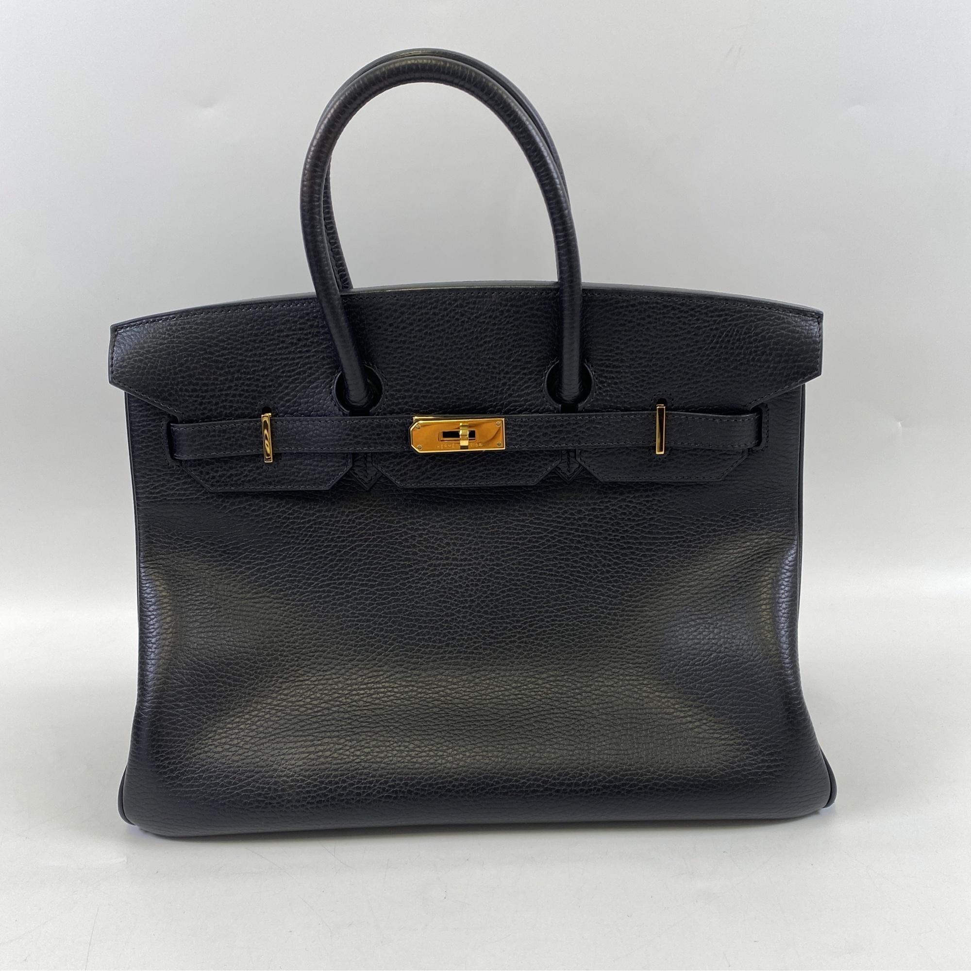 エルメス バーキン35 ブラック トリヨン GD金具 □H刻印 Bランク