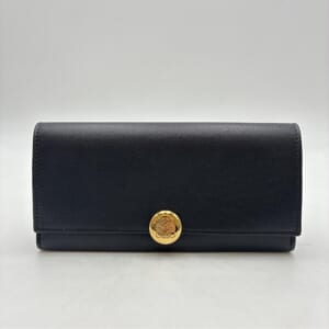 ロエベ ペブルコンティネンタルウォレット 長財布 黒 レザー