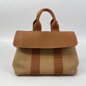 エルメス ヴァルパライソPM ハンドバッグ オレンジ キャンバス×レザー