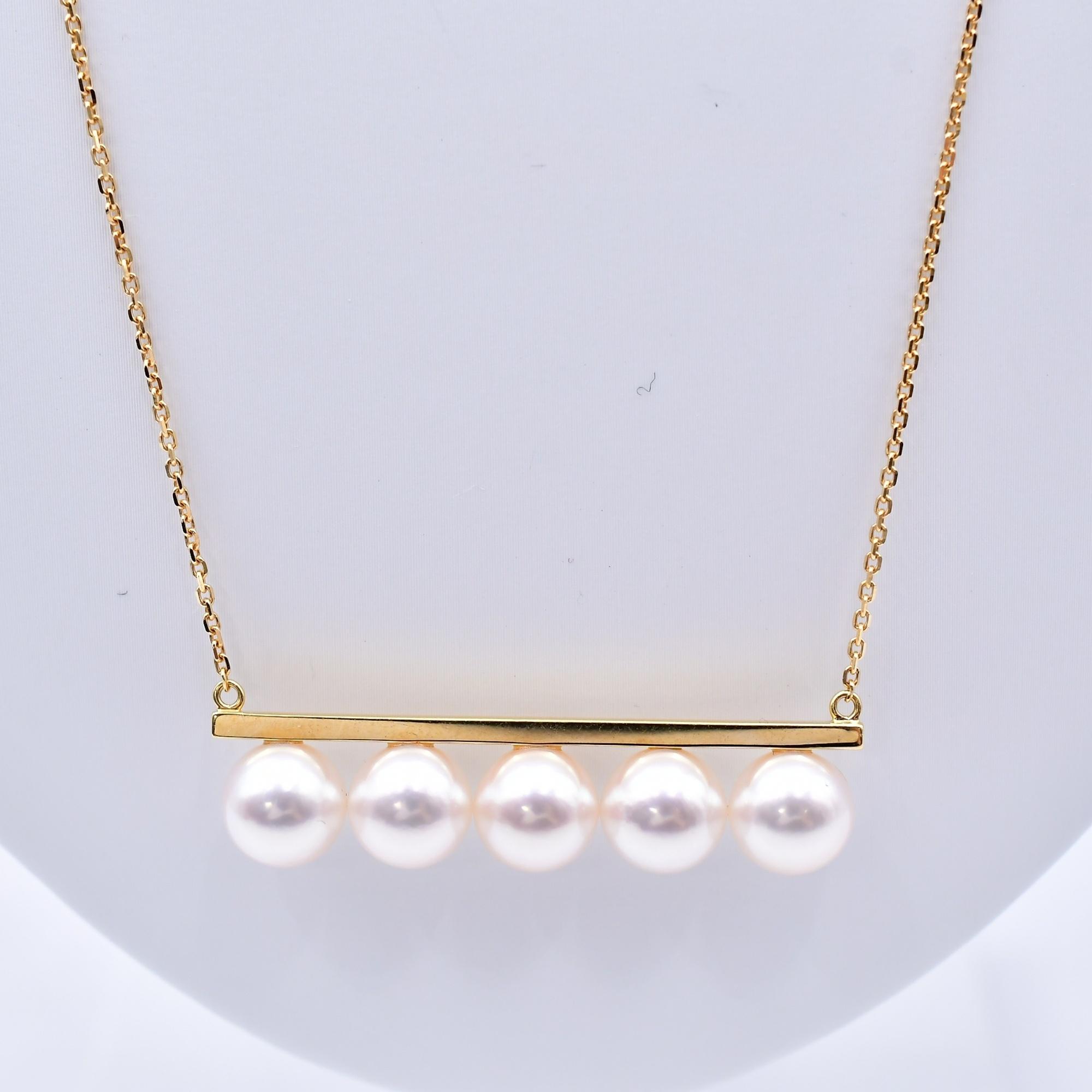 タサキ バランス シグネチャー パールネックレス Au750PG 8.5mm ABランク