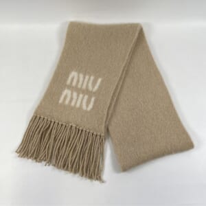 ミュウミュウ ロゴストール ブラウン ウール×モヘヤ MIU5FS0622CQD