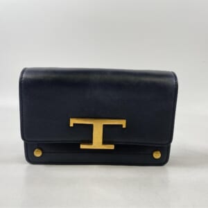 トッズ Tタイムレス ショルダーバッグ 黒 レザー