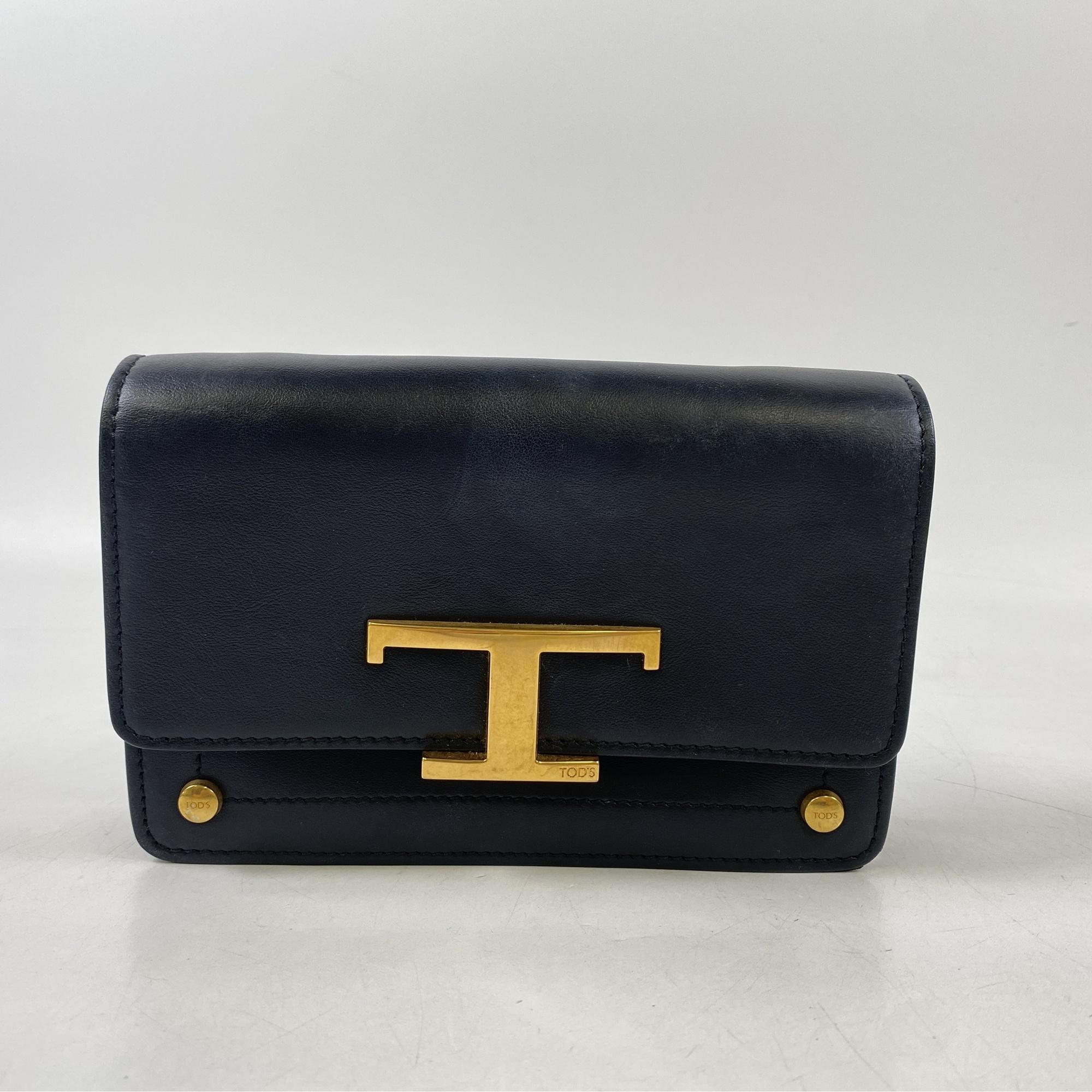 トッズ Tタイムレス ショルダーバッグ 黒 レザー Bランク