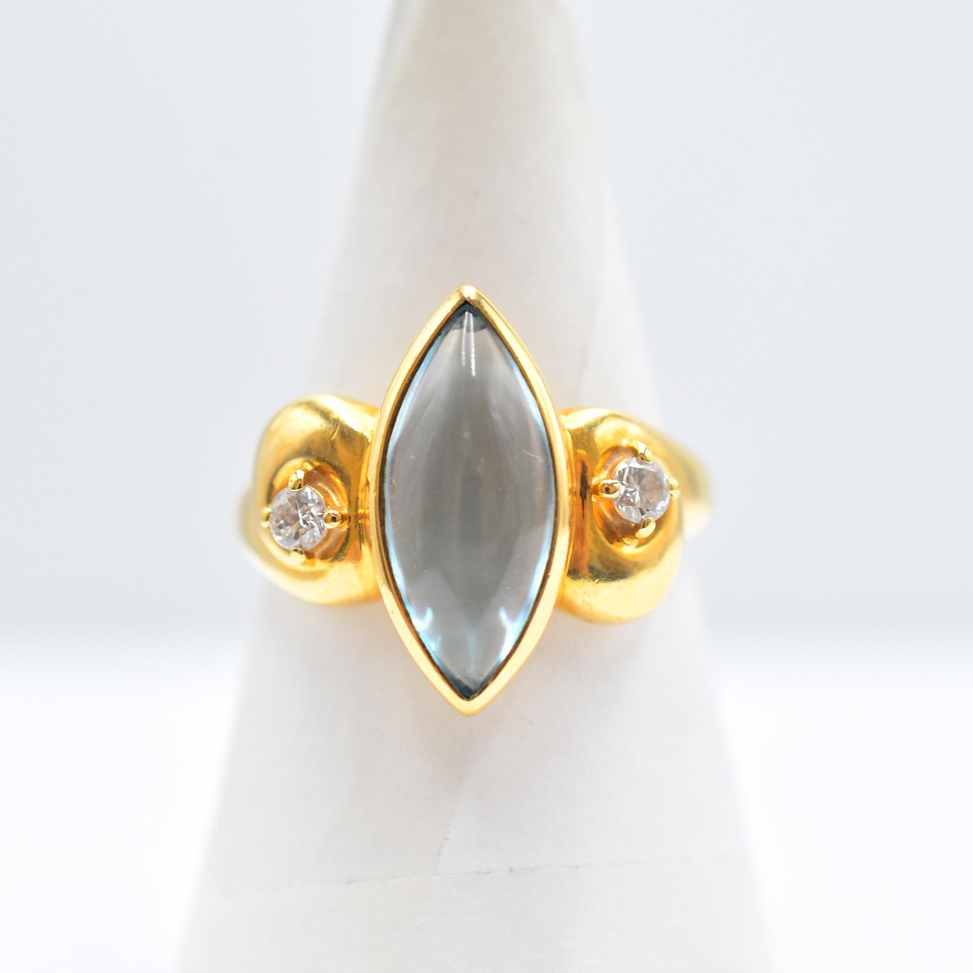 タサキ 色石ダイヤリング K18 0.12ct Bランク