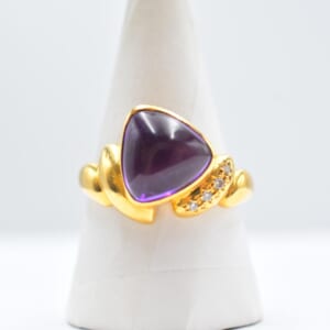 タサキ 紫石ダイヤリング K18 0.03ct
