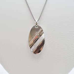 タサキ パールダイヤペンダントネックレス K18WG 0.25ct