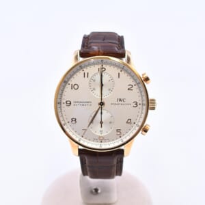 IWC ポルトギーゼ クロノグラフ 白文字盤 PG×革/AT IW371480