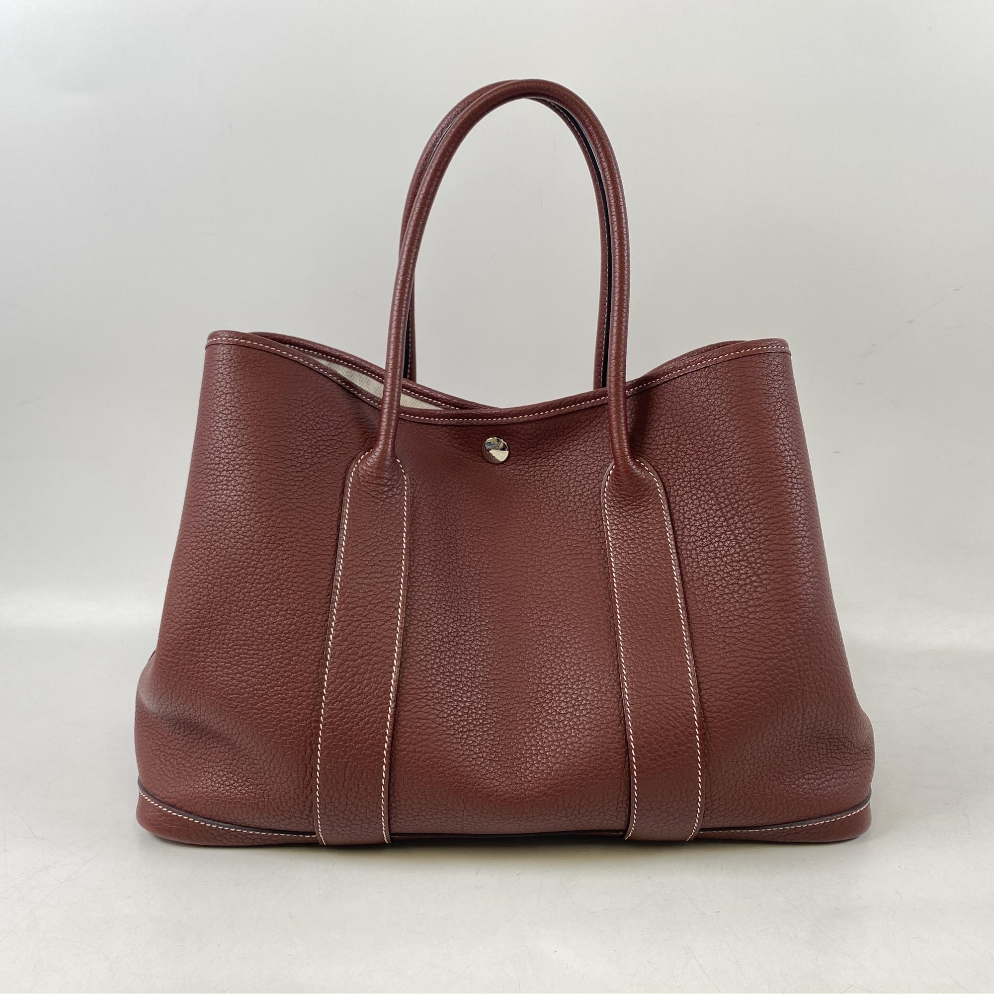 エルメス ガーデンパーティPM □P刻印 ネゴンダ ルージュアッシュ SV金具 Bランク