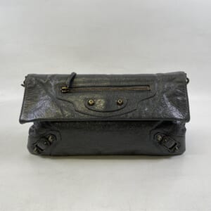 バレンシアガ ジャイアント エンベロープ ショルダーバッグ グレー レザー 319376