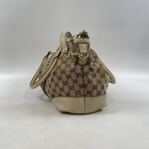 グッチ ディアマンテ スーキー ゴールド×ベージュ キャンバス×レザー 247902