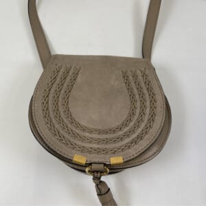クロエ マーシー スモール サドルバッグ ベージュ スエードレザー