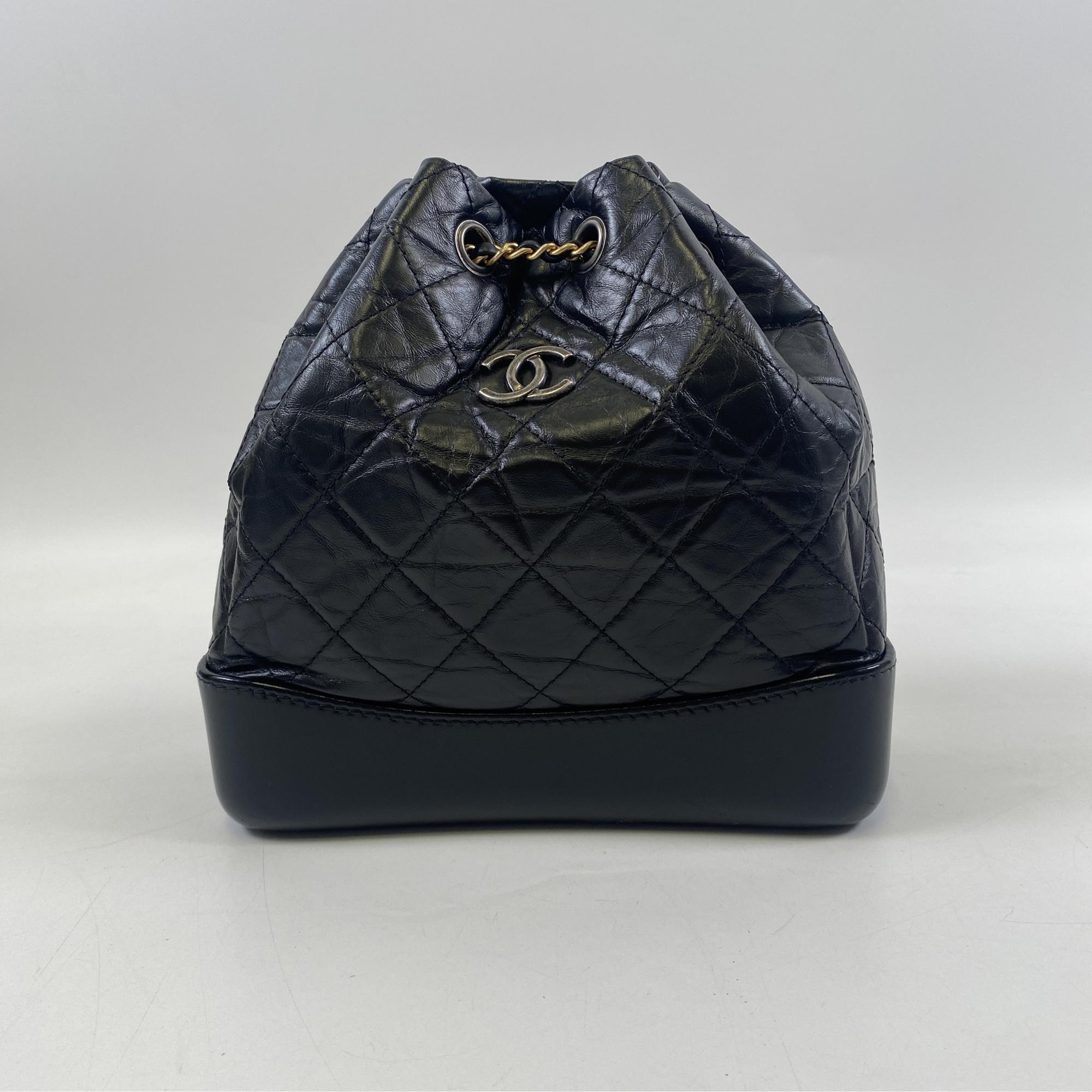 シャネル ガブリエル ドゥ シャネル スモール バックパック ブラック GD/SV金具 Bランク