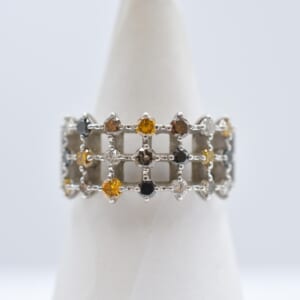ミキモト マルチカラー ダイヤリング Pt950 0.70ct ＃11