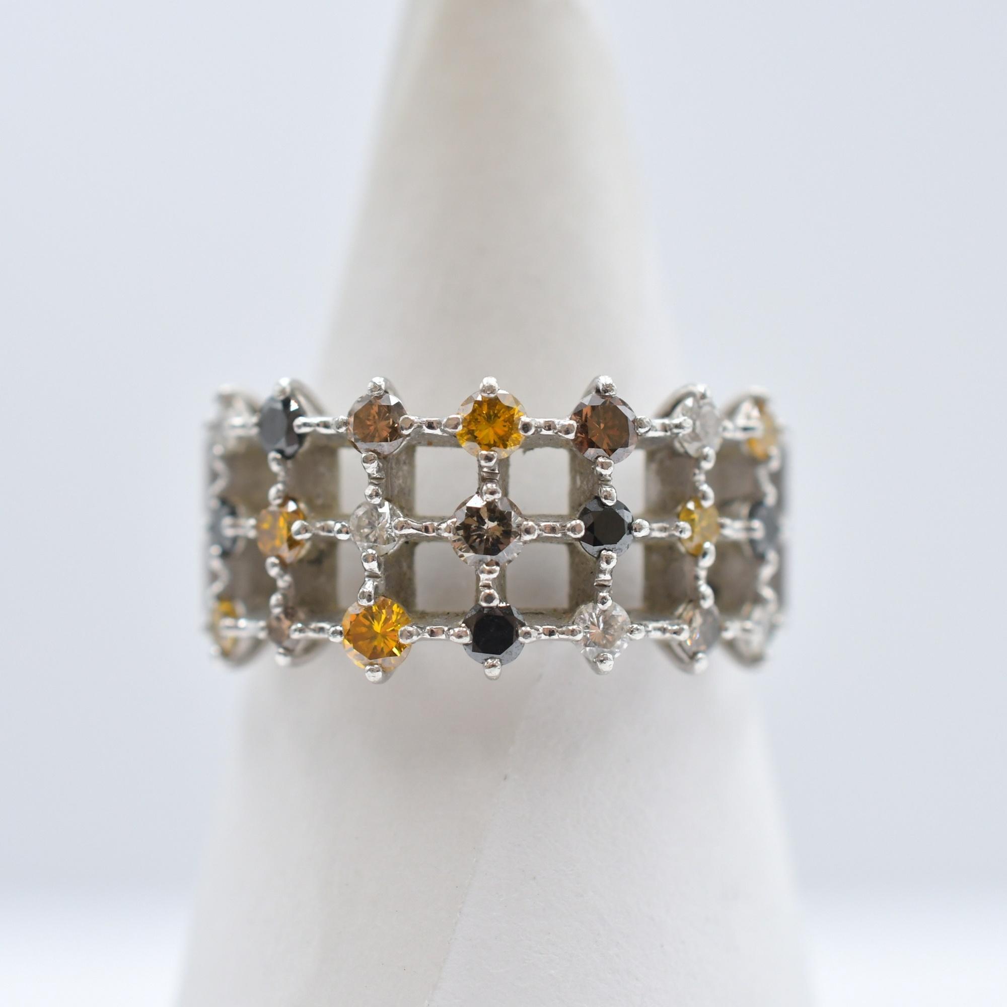 ミキモト マルチカラー ダイヤリング Pt950 0.70ct #11 Bランク