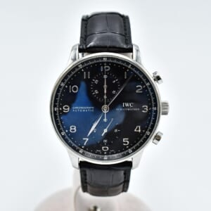 IWC ポルトギーゼ クロノグラフ 黒文字盤 SS×レザー/AT IW371438
