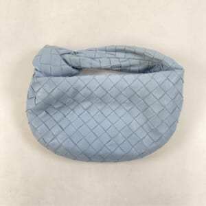 ボッテガヴェネタ イントレチャート ミニハンドバッグ ブルー レザー