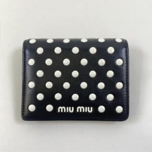 ミュウミュウ ドットスタッズ 二つ折り財布 マドラスレザー 5MV204