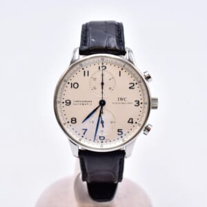 IWC ポルトギーゼ クロノグラフ 白文字盤 SS×革/AT IW371446