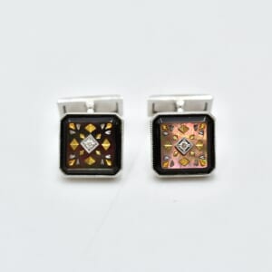 ミキモト K18 メレダイヤ カフス 0.01ct