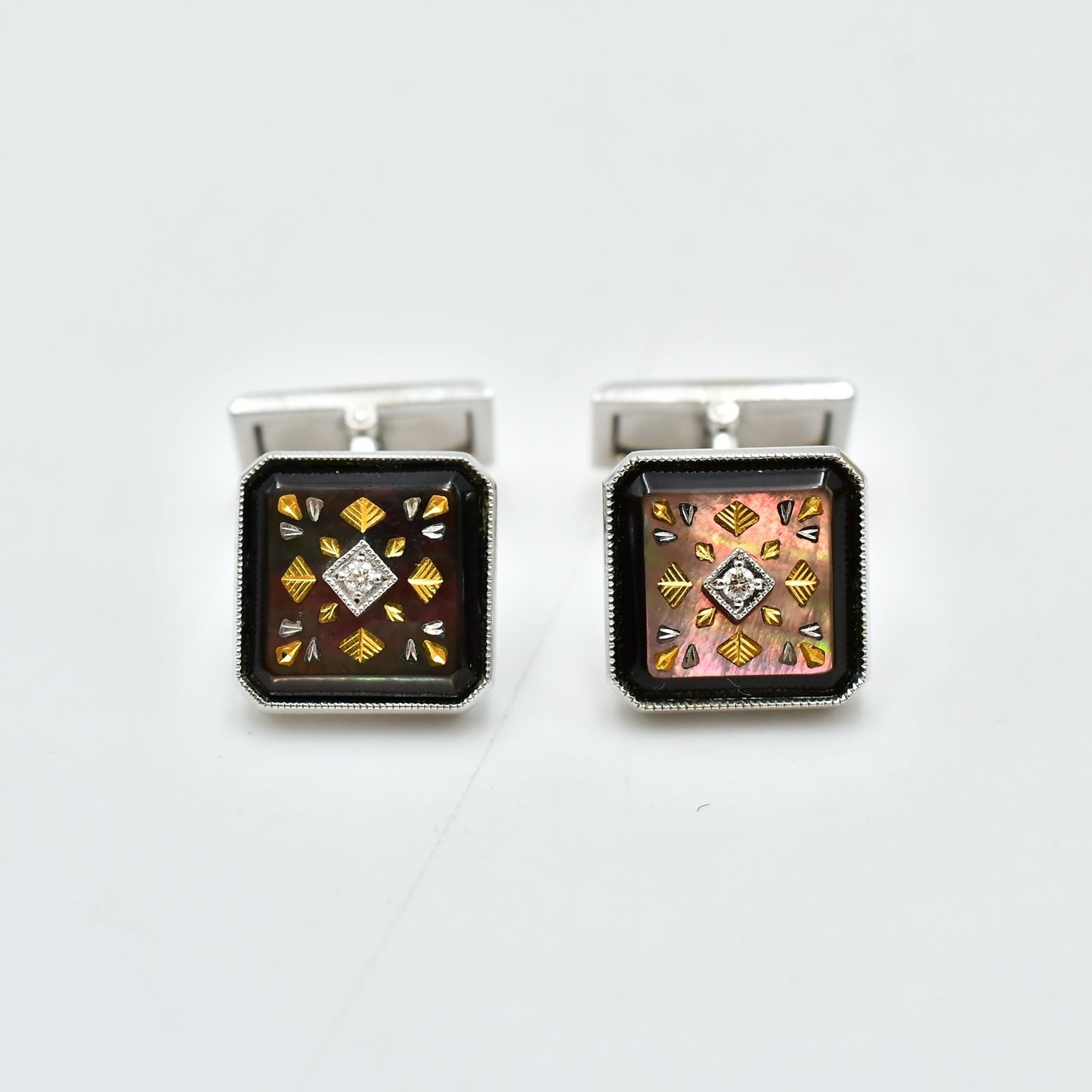 ミキモト K18 メレダイヤ カフス 0.01ct Bランク