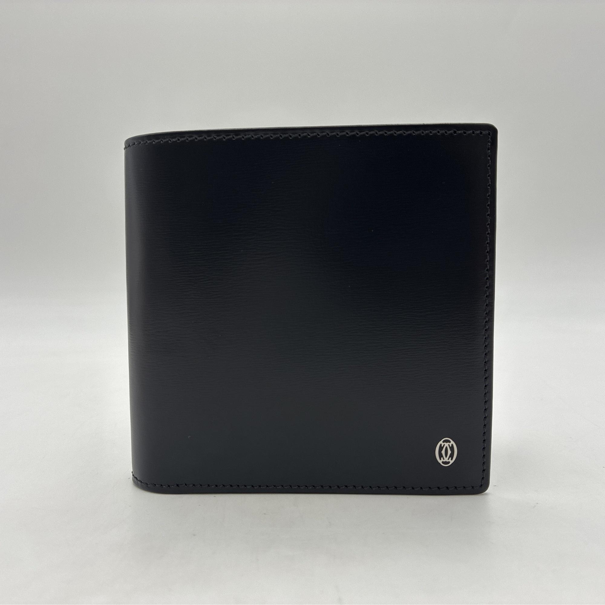 【箱付き 未使用級】カルティエ　ケース　黒　マストライン　本革 カルティエ マストライン 二つ折り財布 レザー 黒 買取実績【買取日