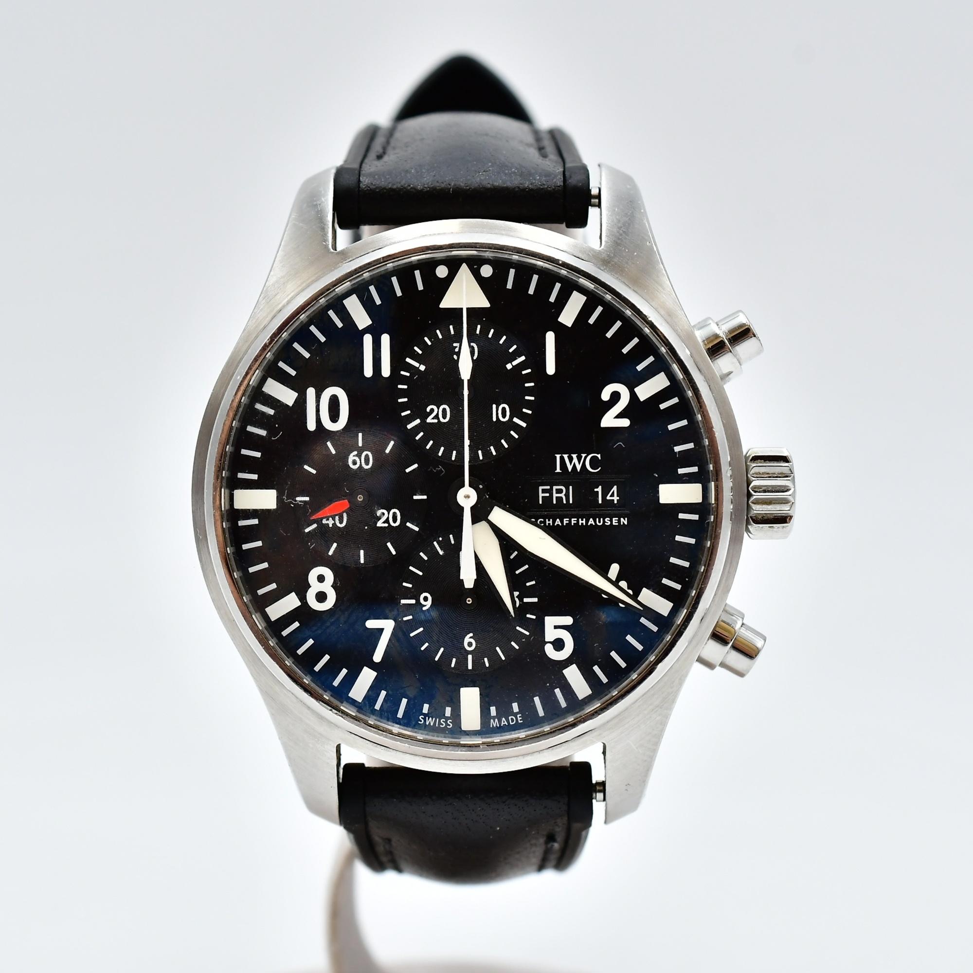 IWC パイロット・ウォッチ・クロシェットノグラフ 黒文字盤 SS×ラバー