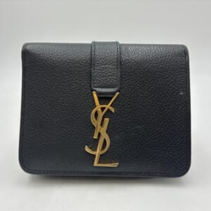 サンローラン YSLライン ラージジップウォレット 黒 レザー 670285