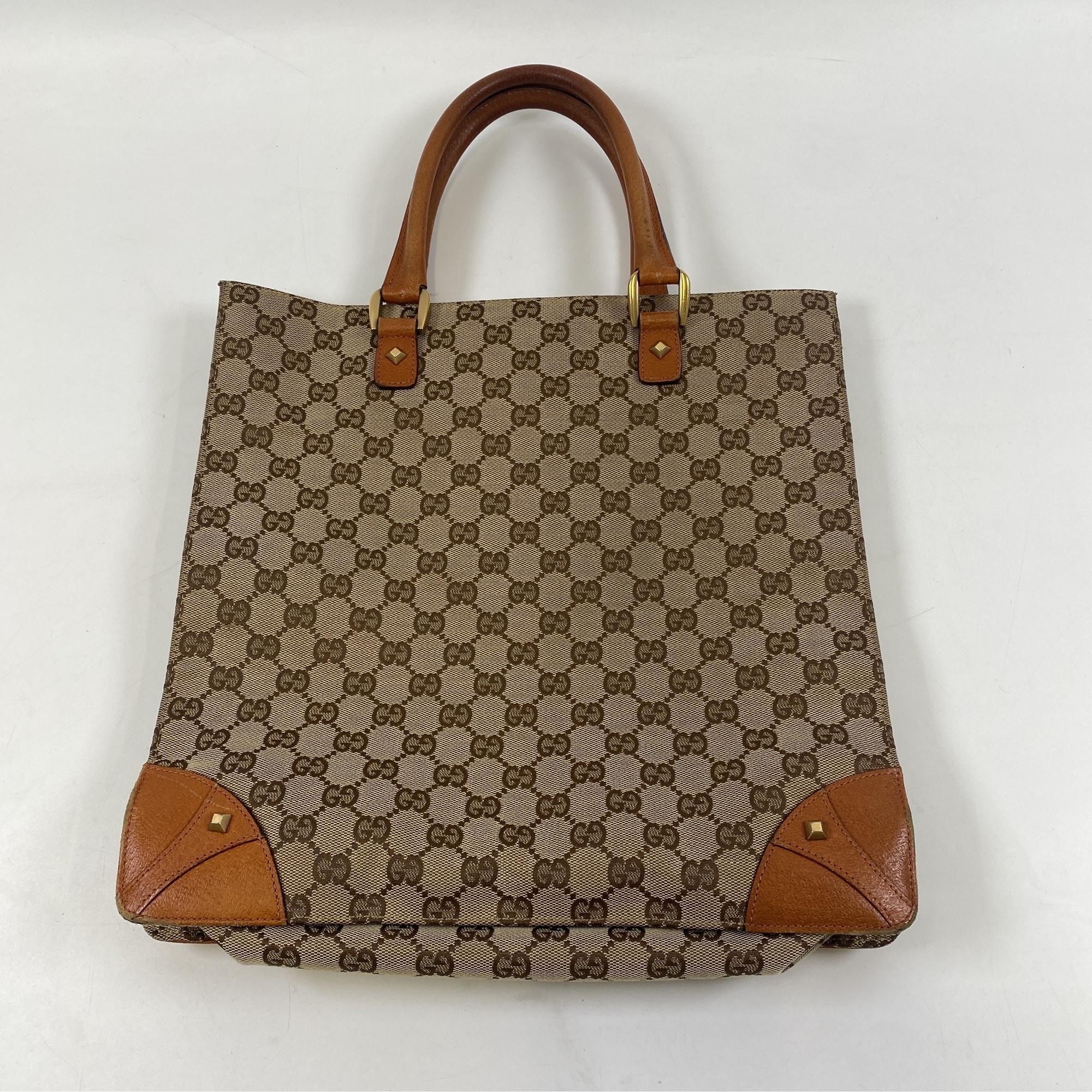 グッチ GGキャンバス トートバッグ 茶 キャンバス×レザー 120898 買取