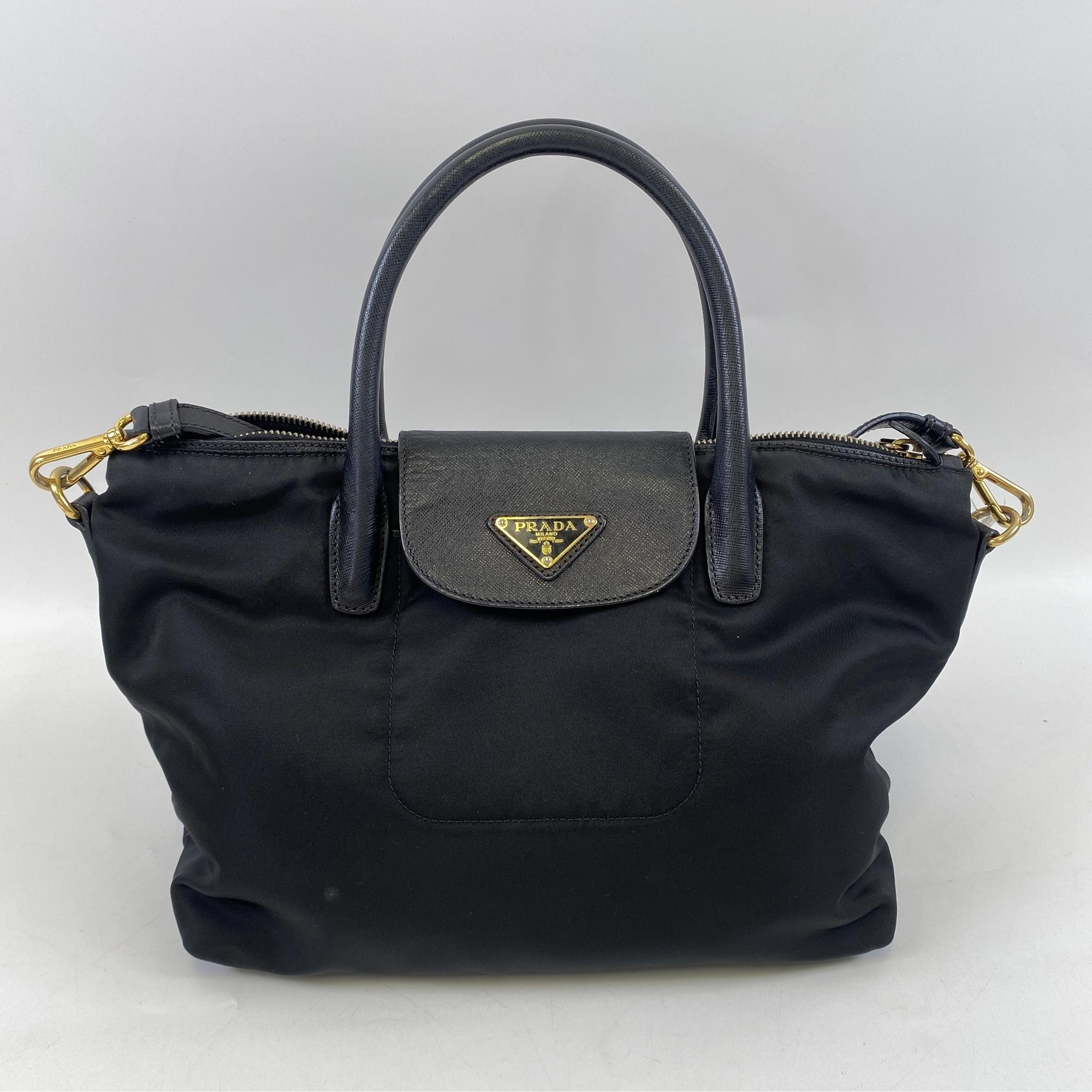 美品　PRADA テスート　ハンドバッグ　ブラック　黒　ナイロン プラダ テスート 2WAYハンドバッグ 黒 ナイロン×レザー 買取実績【買取