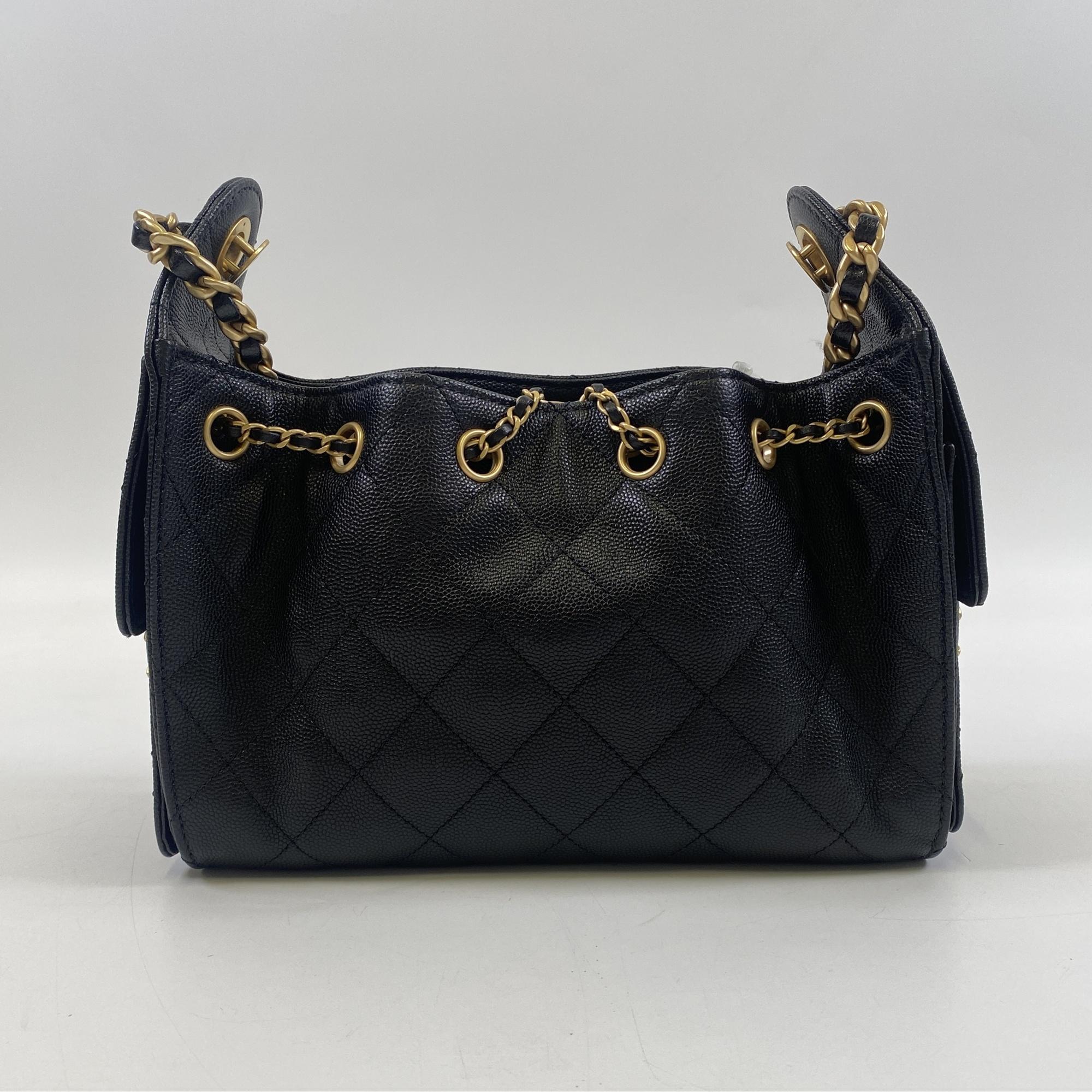 最終値下げ確実正規CHANELシャネルショルダーバックキャビアスキン シャネル シャネル25 ミニ チェーンショルダーバッグ 黒 キャビア
